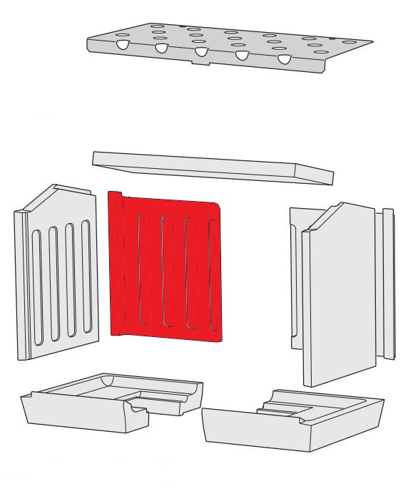 Contura i11 Rückwandstein links Feuerraumstein