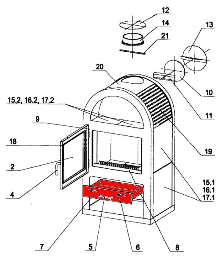 Oranier Viking cassetto raccogli cenere A