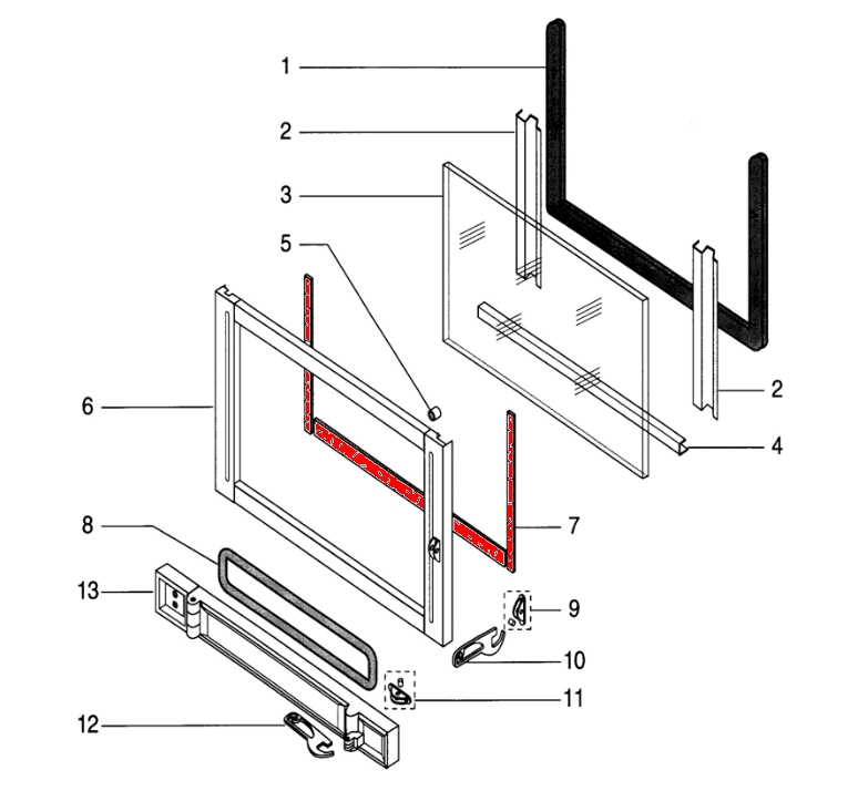 Supra F 150 C Scheibendichtung Glasdichtung