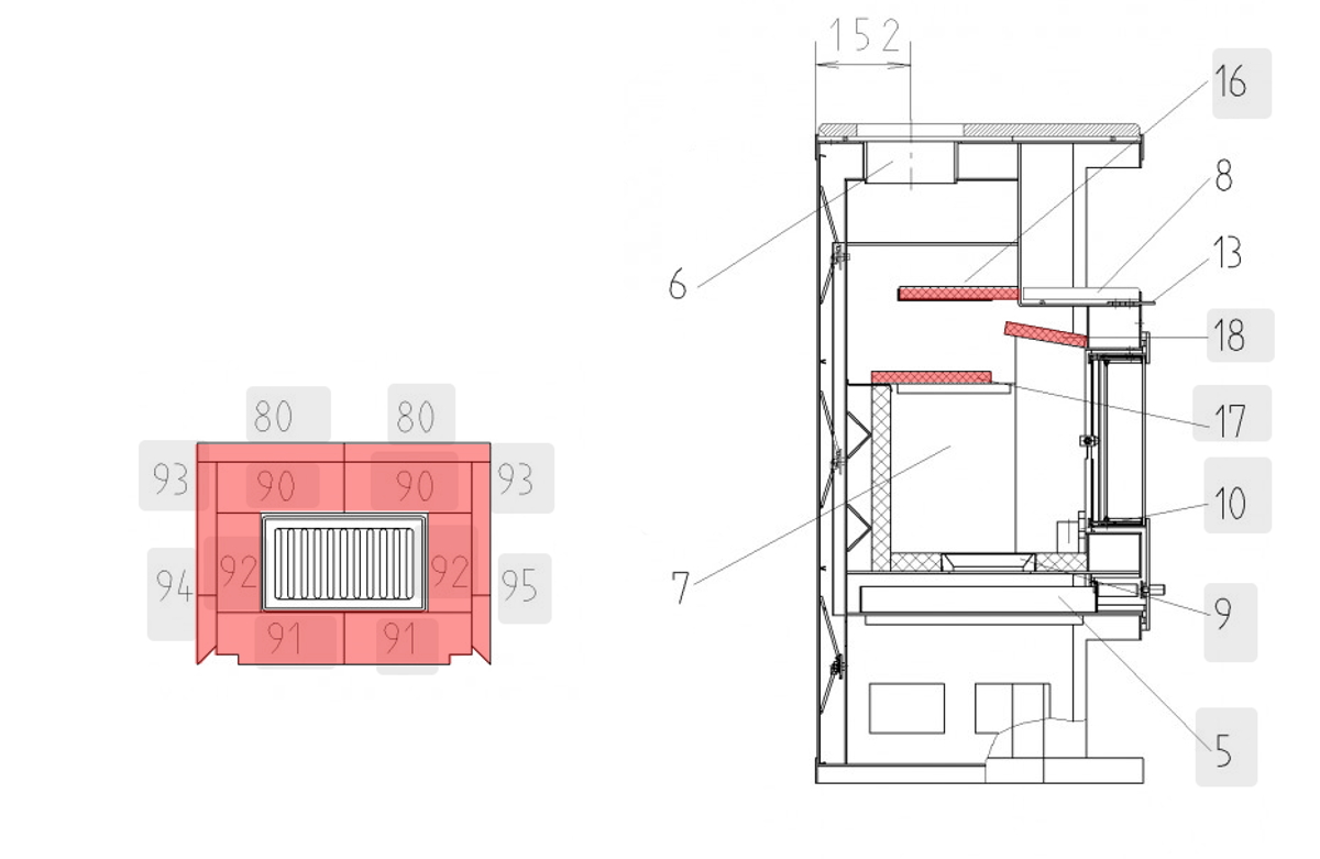 Haas-Sohn Stockholm 152.15 rivestimento focolare