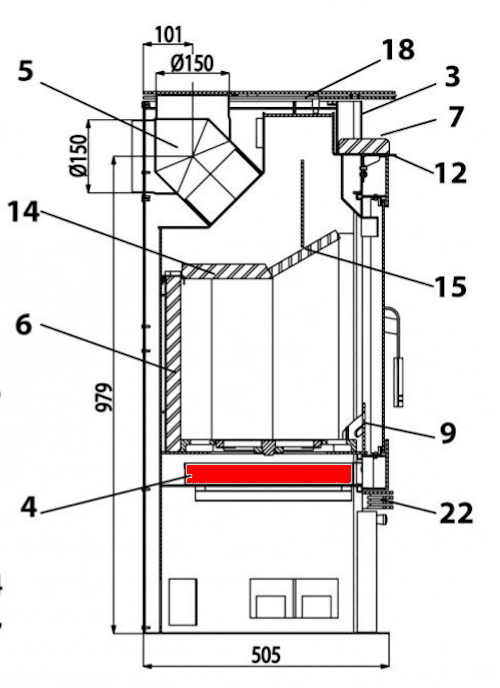 Haas-Sohn Harstad 216.15 cassetto raccogli cenere