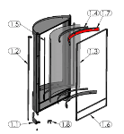 Oranier Pisa fixation de vitre en haut B 