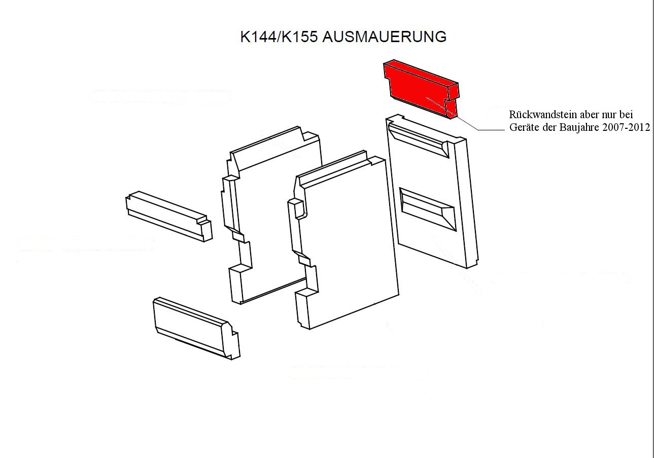 Wamsler K144 Rückwandstein oben