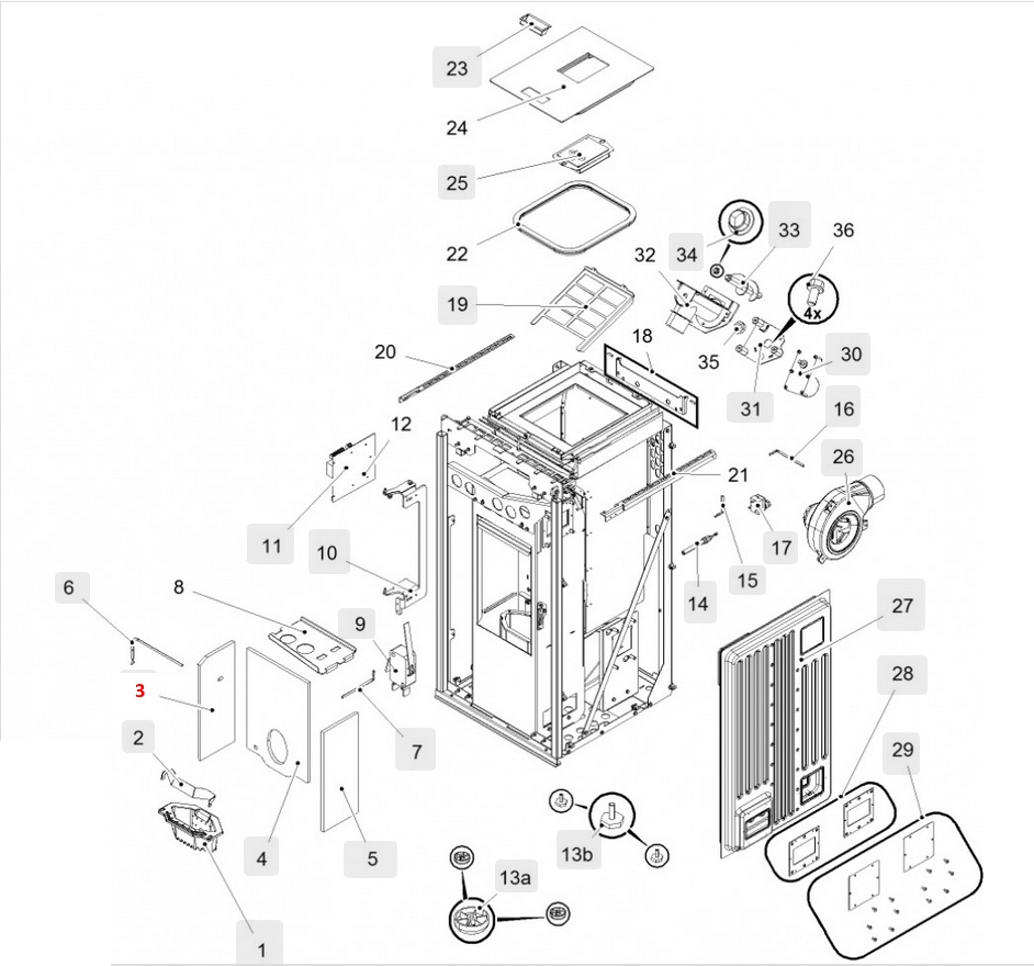 Haas+Sohn HSP 6 Premium 539.08 Seitenstein links Brennraumstein