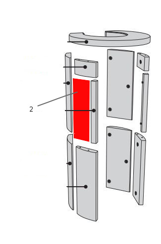 Contura 556 Sichtscheibe links außen Glasscheibe