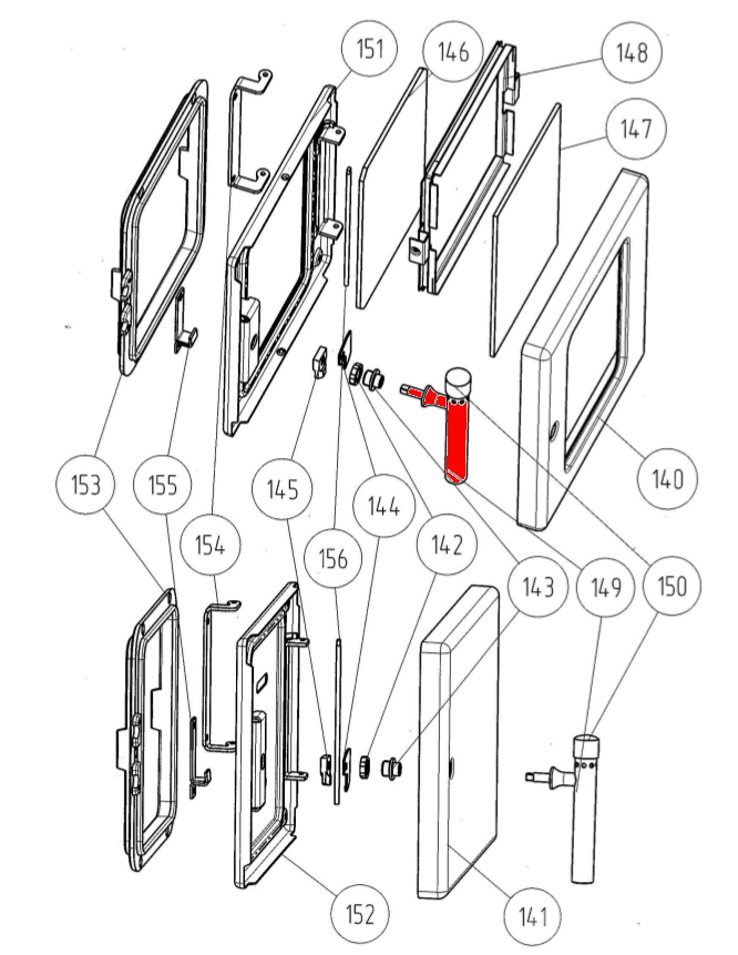 Wamsler K128F impugnatura sportello sportello focolare