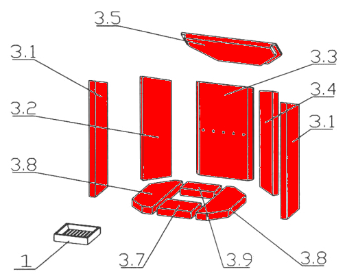 Justus P51-5 Feuerraumauskleidung