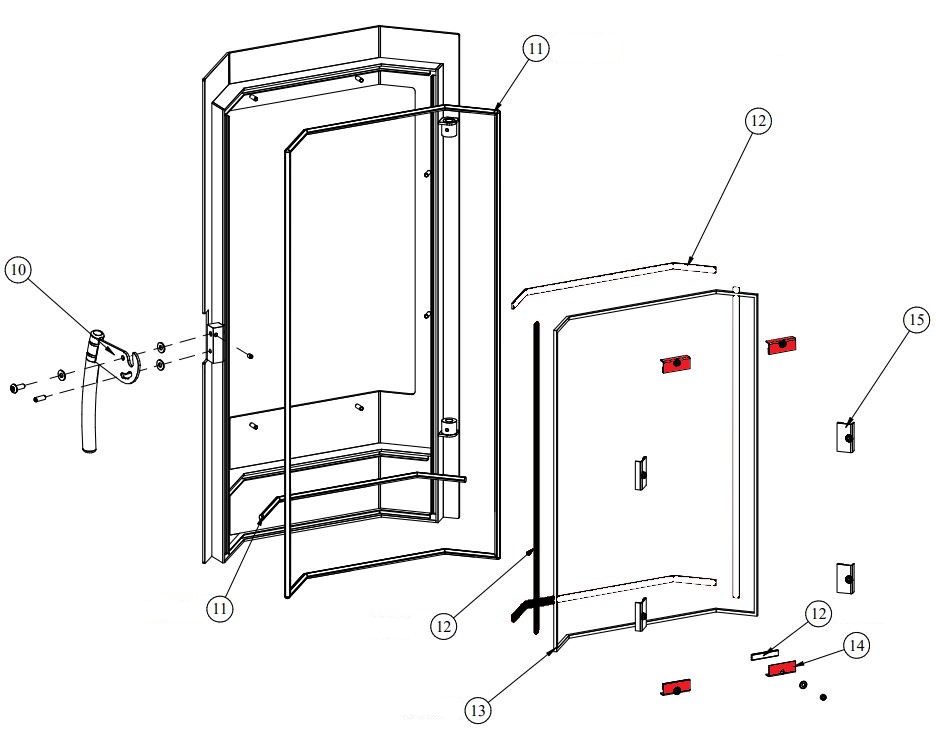 Fireplace Karthago Novo Scheibenhalter Set oben/unten Scheibenhalter