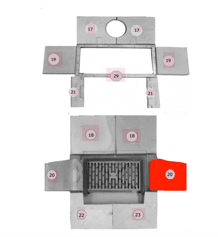 Haas+Sohn Carina 191.12 Seitenstein rechts Feuerraumstein