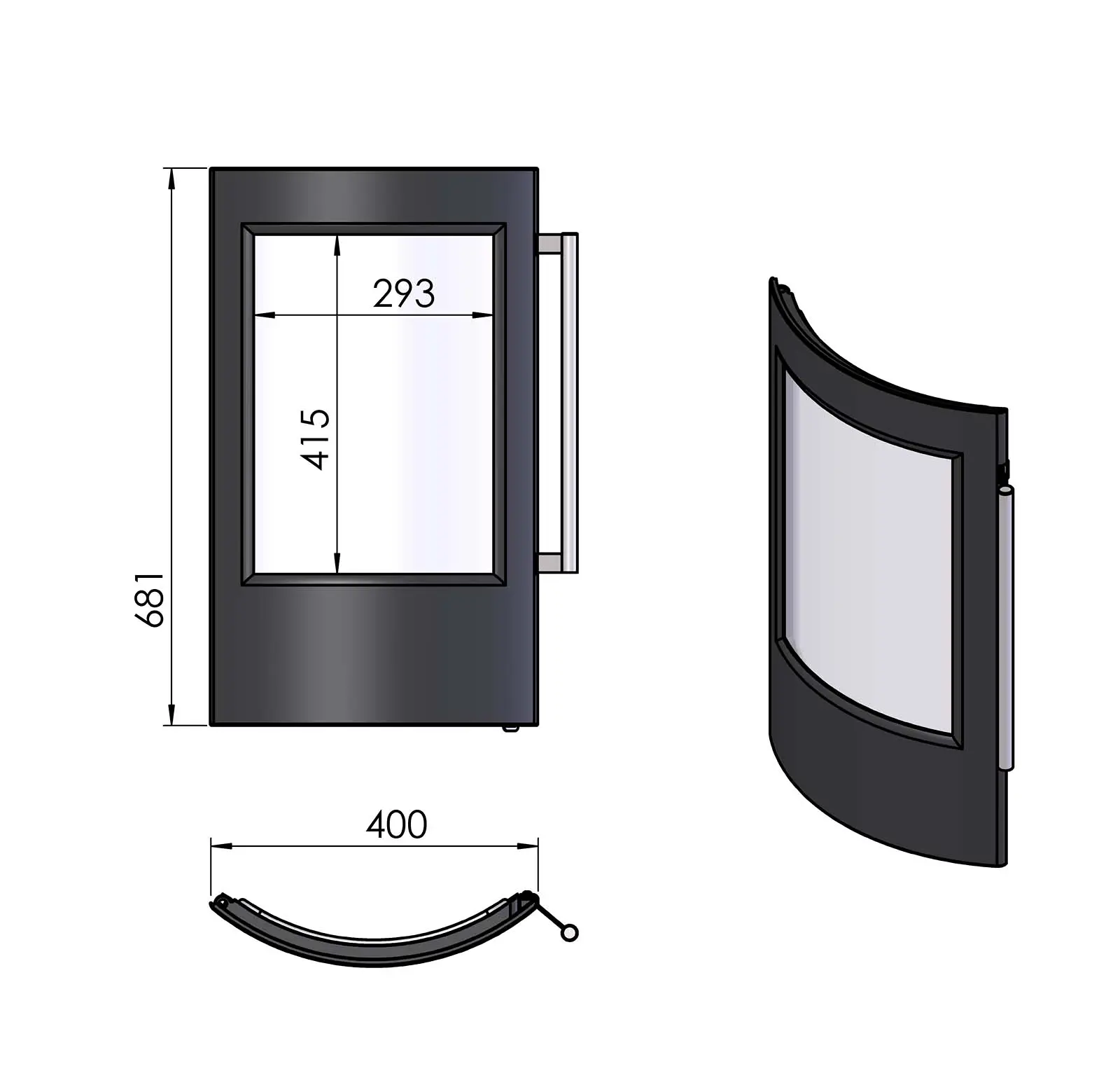 Termatech TT23 sportello set nero