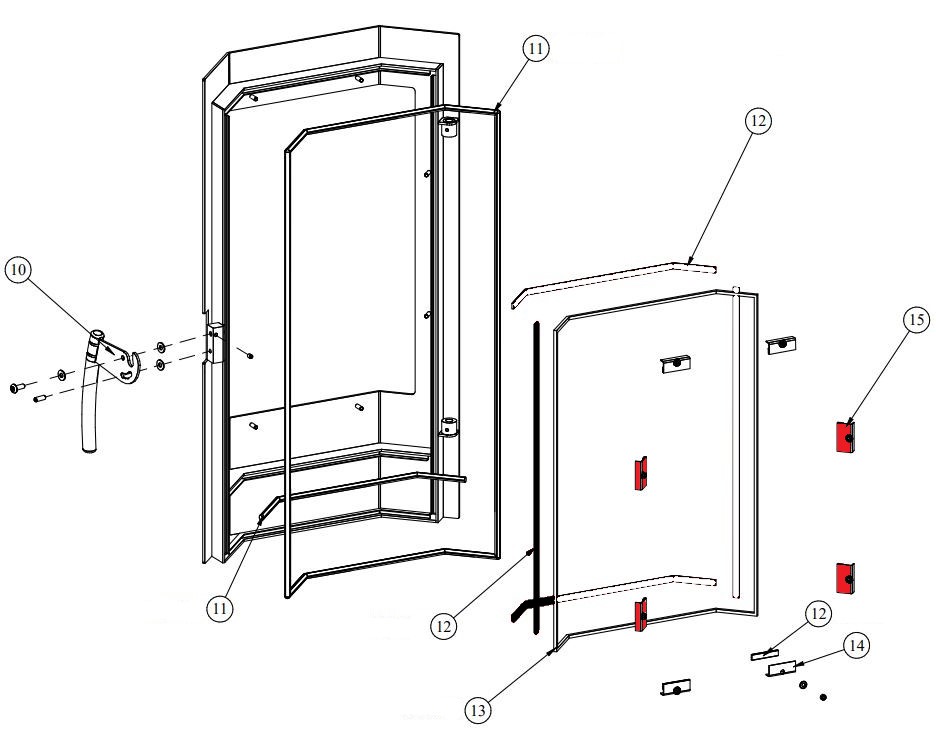 Fireplace Karthago Novo supporto per vetro set a destra/a sinistra