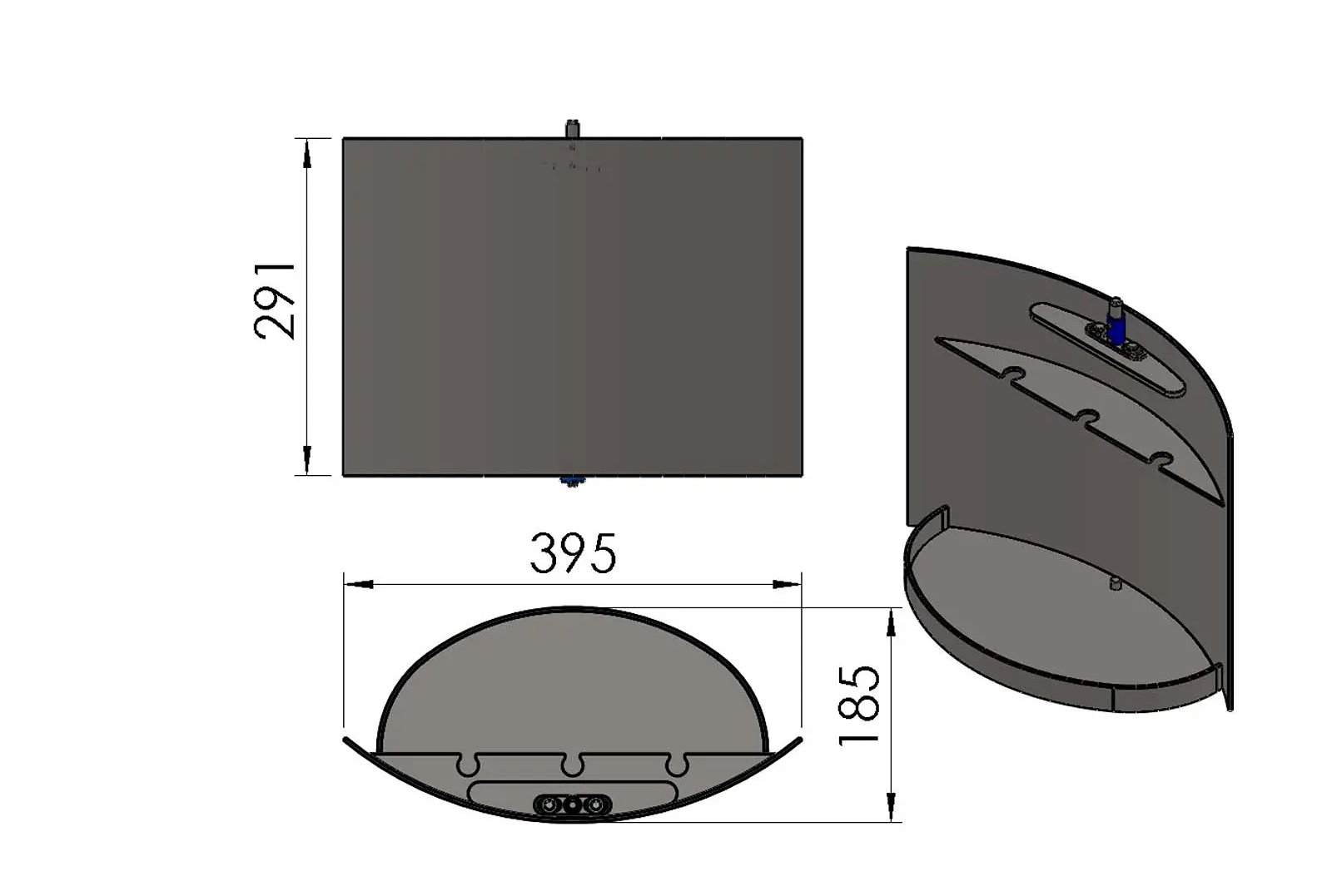 Termatech TT20S sportello vano legna grigio scuro