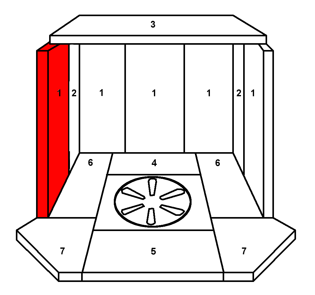 Skantherm Risö Seitenstein links vorne Feuerraumstein