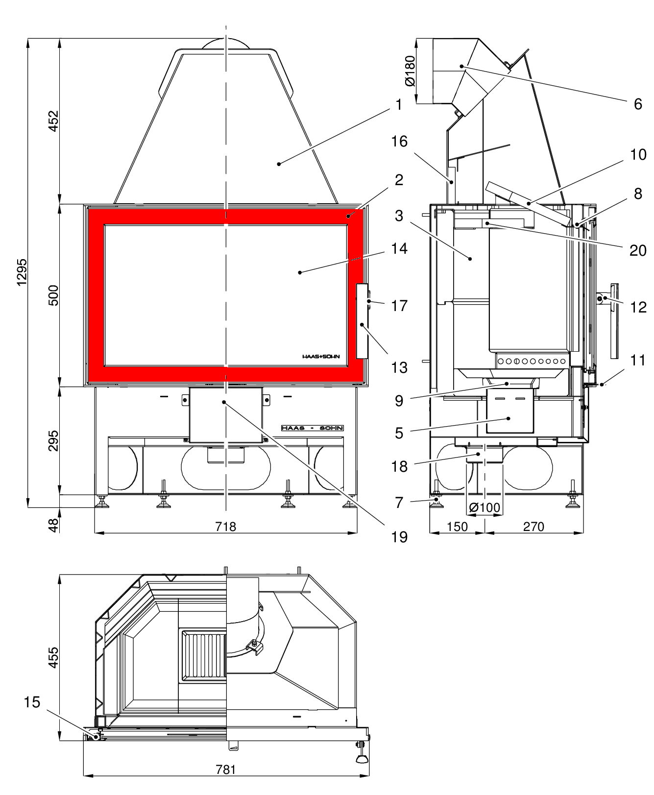 Haas-Sohn Komfort III 180.18 sportello focolare