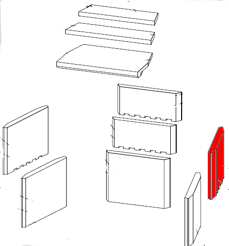 Fireplace Nexos Ker Seitenstein rechts oben Vermiculitestein