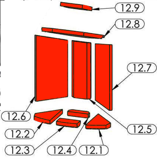 Oranier Stella Eck Feuerraumauskleidung