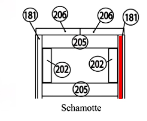 Haas+Sohn Ecoline 281.12 Seitenstein rechts Brennraumstein