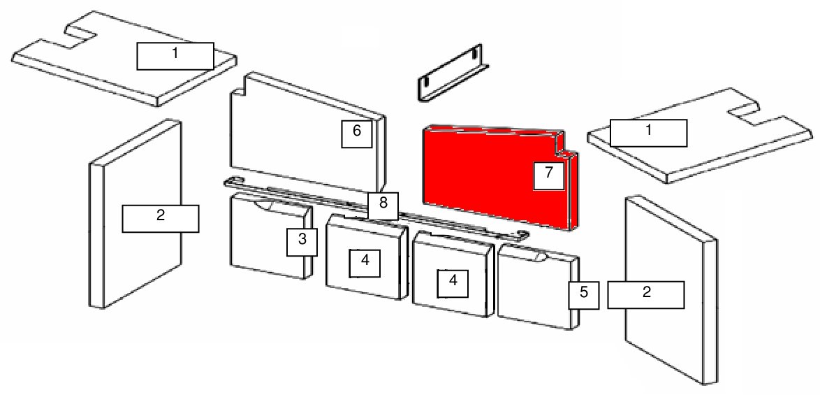 Wamsler Vision Rückwandstein rechts oben