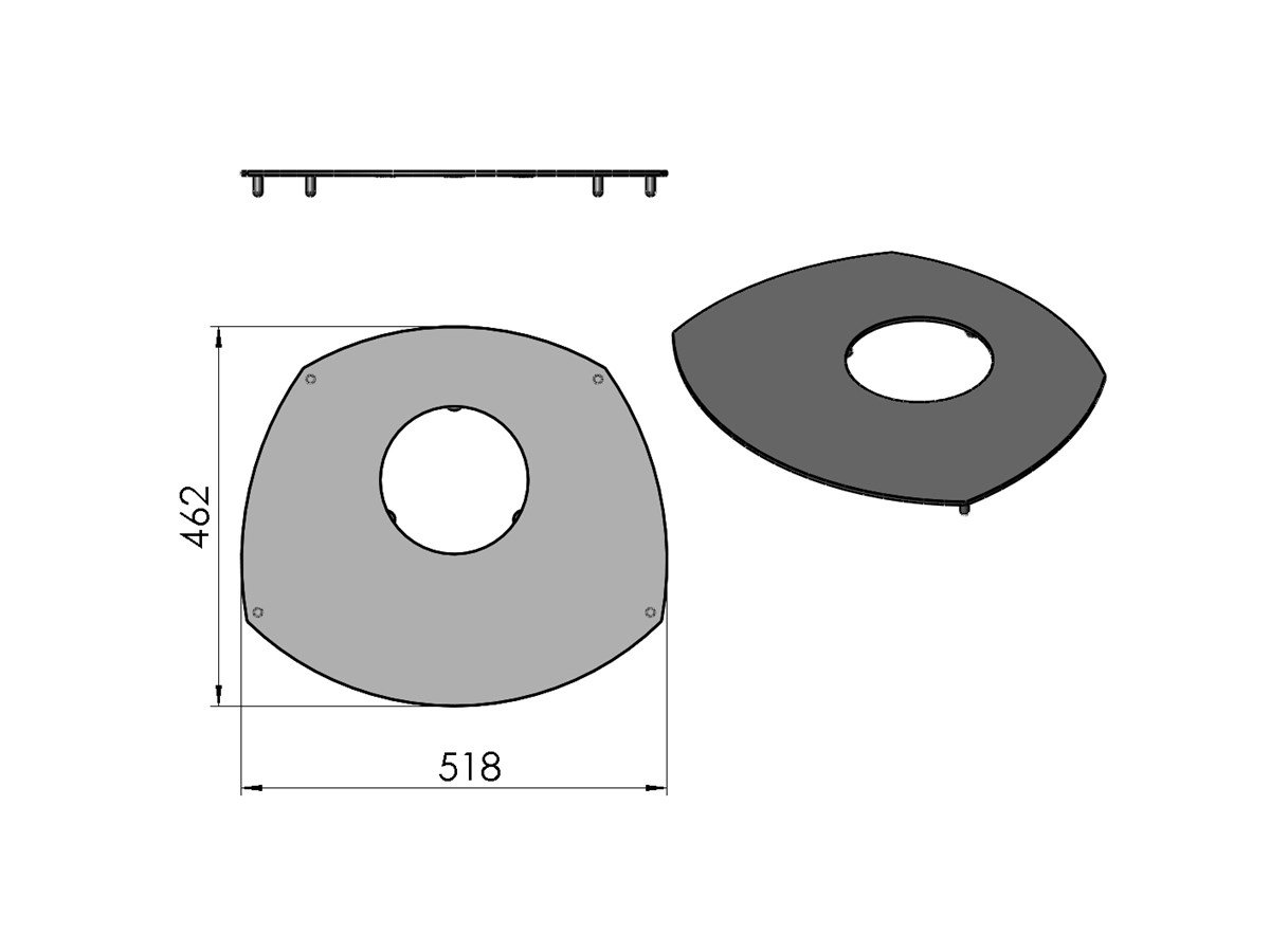 Termatech TT10 piastra di copertura in alto nero