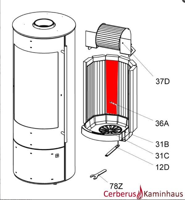 Olsberg Palena Compact Seitenstein Feuerraumstein