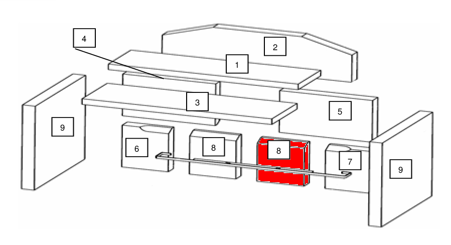 Wamsler Komet KF 101 Rückwandstein mittig unten rechts 