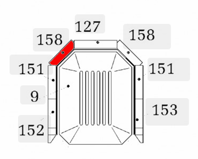 Haas+Sohn Verona 263.15 Pierre de paroi de fond à gauche pierre de la chambre de combustion