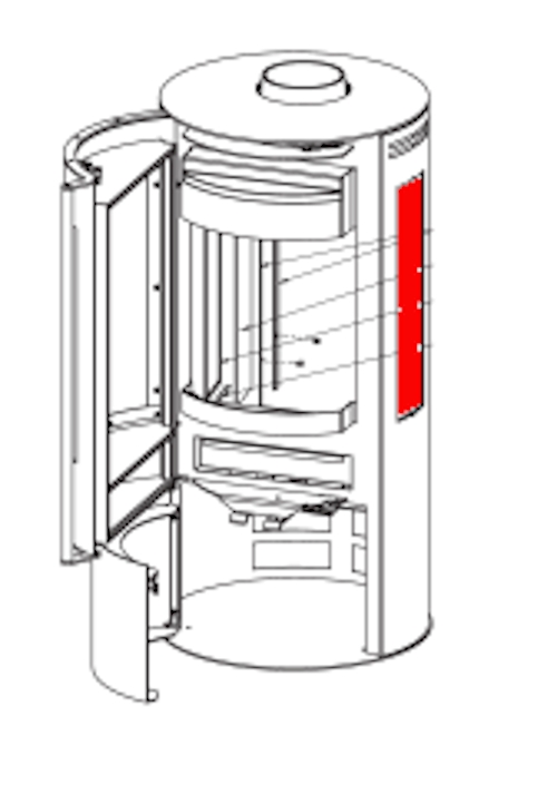 Fireplace Amarant vetro laterale a destra interno