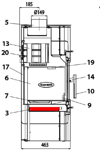 Haas+Sohn Belaqua 468.19-WT bac à cendres