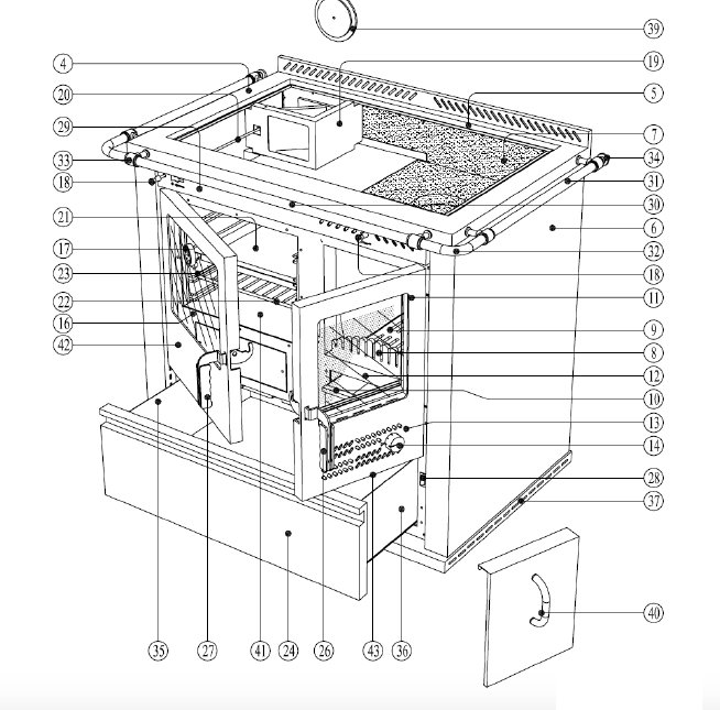 Wamsler K134F/A Türfeder Heiztür Feder für die Heiztür