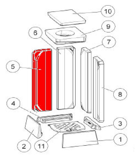 Austroflamm Slim 2.0 Rückwandstein links Feuerraumstein