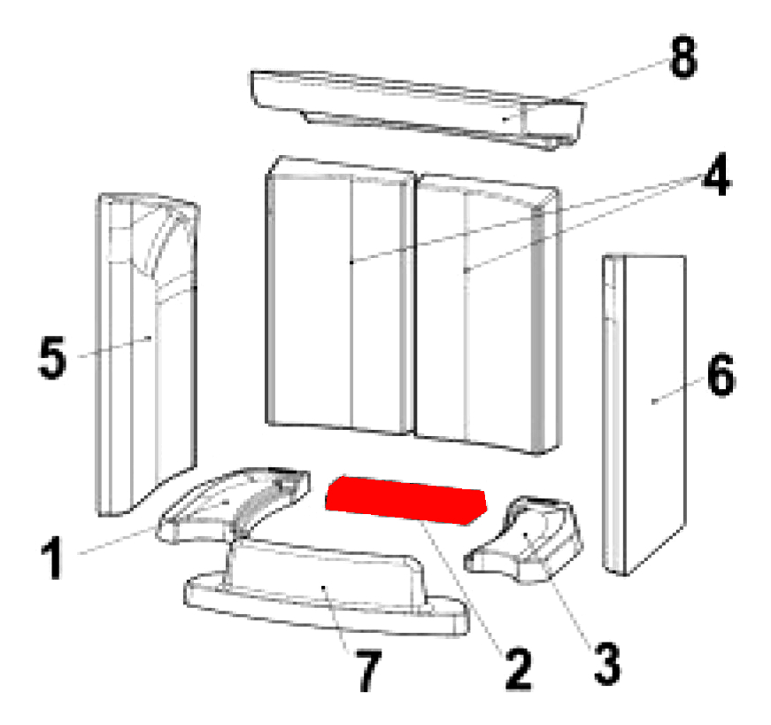 Austroflamm Chester Xtra Bodenstein hinten Feuerraumstein