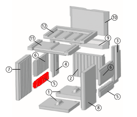 Leda Gourmet H71 Seitenstein links hinten unten Schamottestein