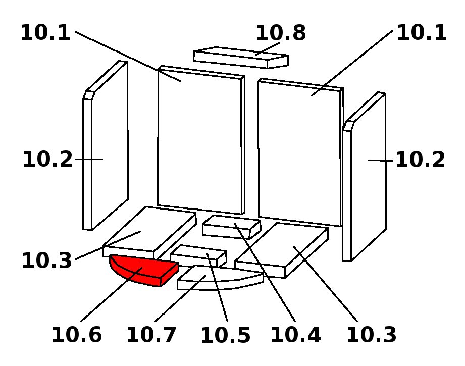 Oranier Vasa Vorderstein links C Vermiculite Brennraumstein