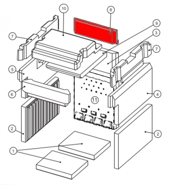 Leda Diamant H10 Abschirmung hinten B Schamottestein