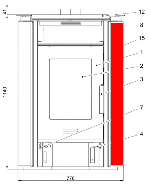 Haas-Sohn Kuopio II 265.17 rivestimento laterale a destra paradiso