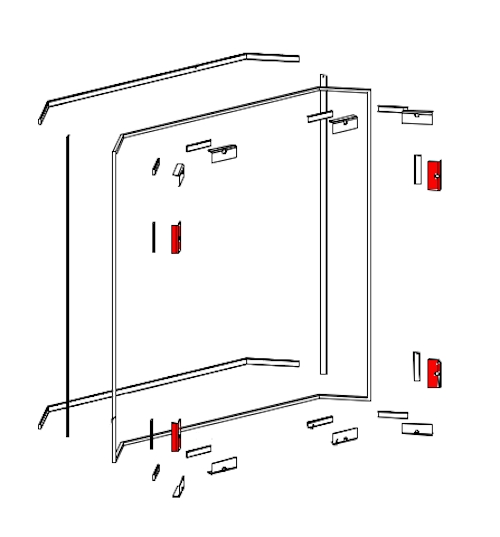 Fireplace Scirocco supporto per vetro set a sinistra/a destra