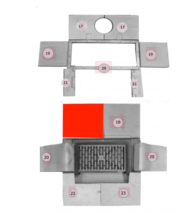 Haas+Sohn Carina 191.12 Rückwandstein links Feuerraumstein