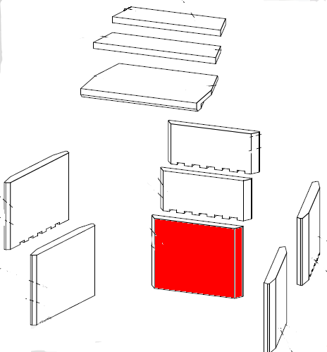 Fireplace Nexos Ker Rückwandstein unten Feuerraumstein