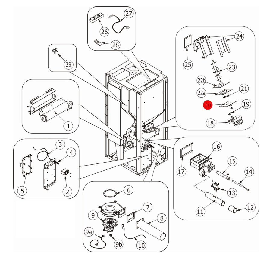 MCZ EGO-Air 1.0 supporto trasportatore a coclea