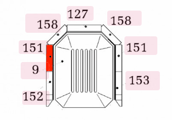 Haas+Sohn Verona 263.15 Pierre de paroi côté à gauche à l’arrière pierre de la chambre de combustion