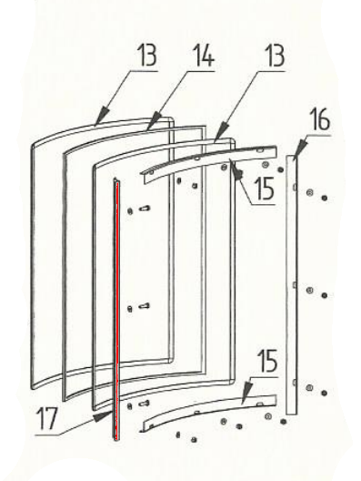 Fireplace Alicante Scheibenhalter links Glashalter 