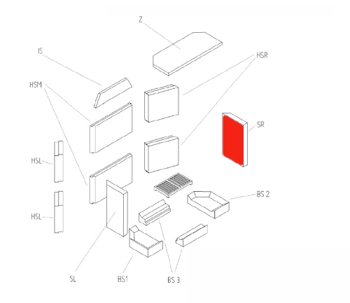 Haas+Sohn Opus 168.18 Seitenstein rechts vorne Feuerraumstein