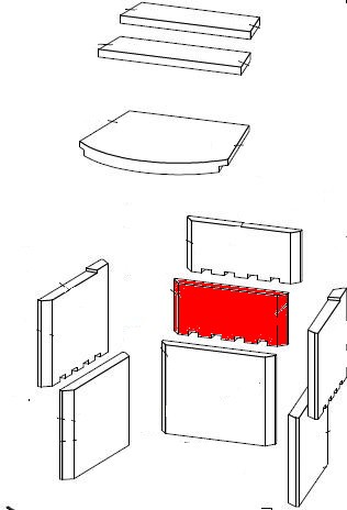 Fireplace Korfu Rückwandstein mittig Vermiculitestein