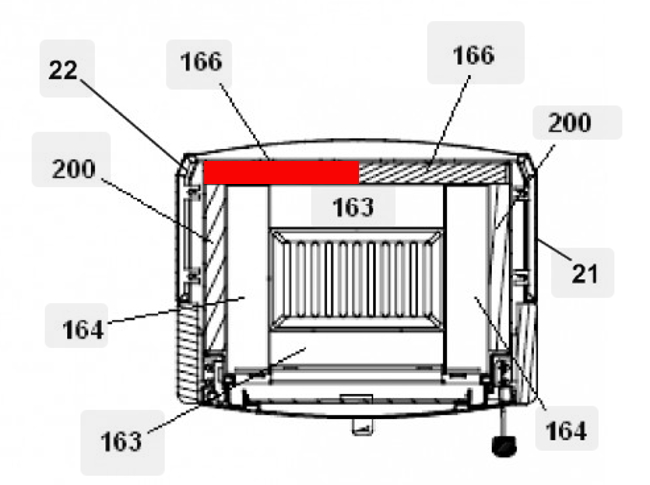 Haas+Sohn Modena 305.15 Pierre de paroi de fond à gauche pierre de la chambre de combustion