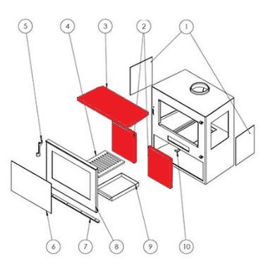 Panadero Java Feuerraumauskleidung Brennraumsteine