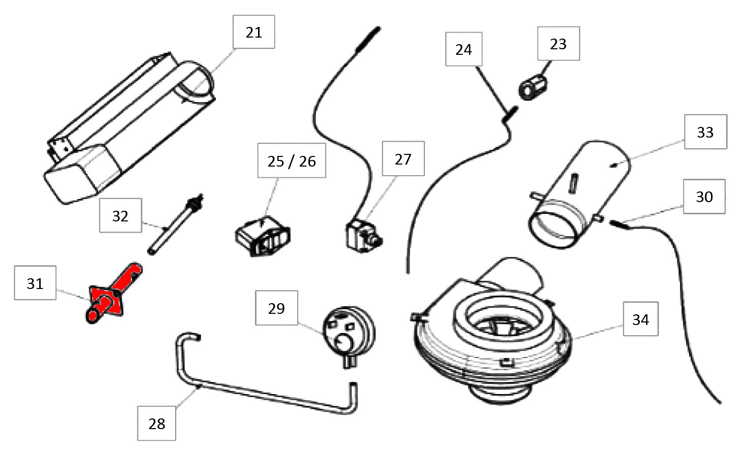 Wamsler WP 2-8  tube d'allumage