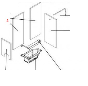 Haas+Sohn Catania II 444.08 Rückwandstein rechts Feuerraumstein