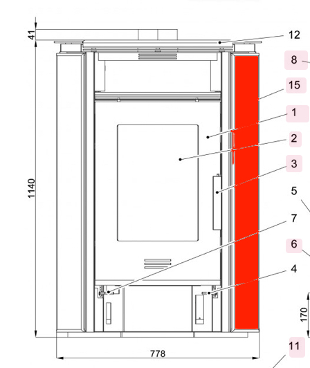 Haas-Sohn Kuopio 265.17 rivestimento laterale a destra serpentino