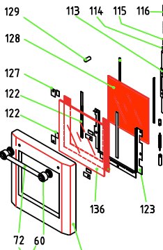 Wamsler K185F/A Sichtscheibe innen Heiztür Glasscheibe 