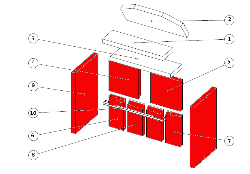 Wamsler Typ 10182 Revêtement du foyer kit